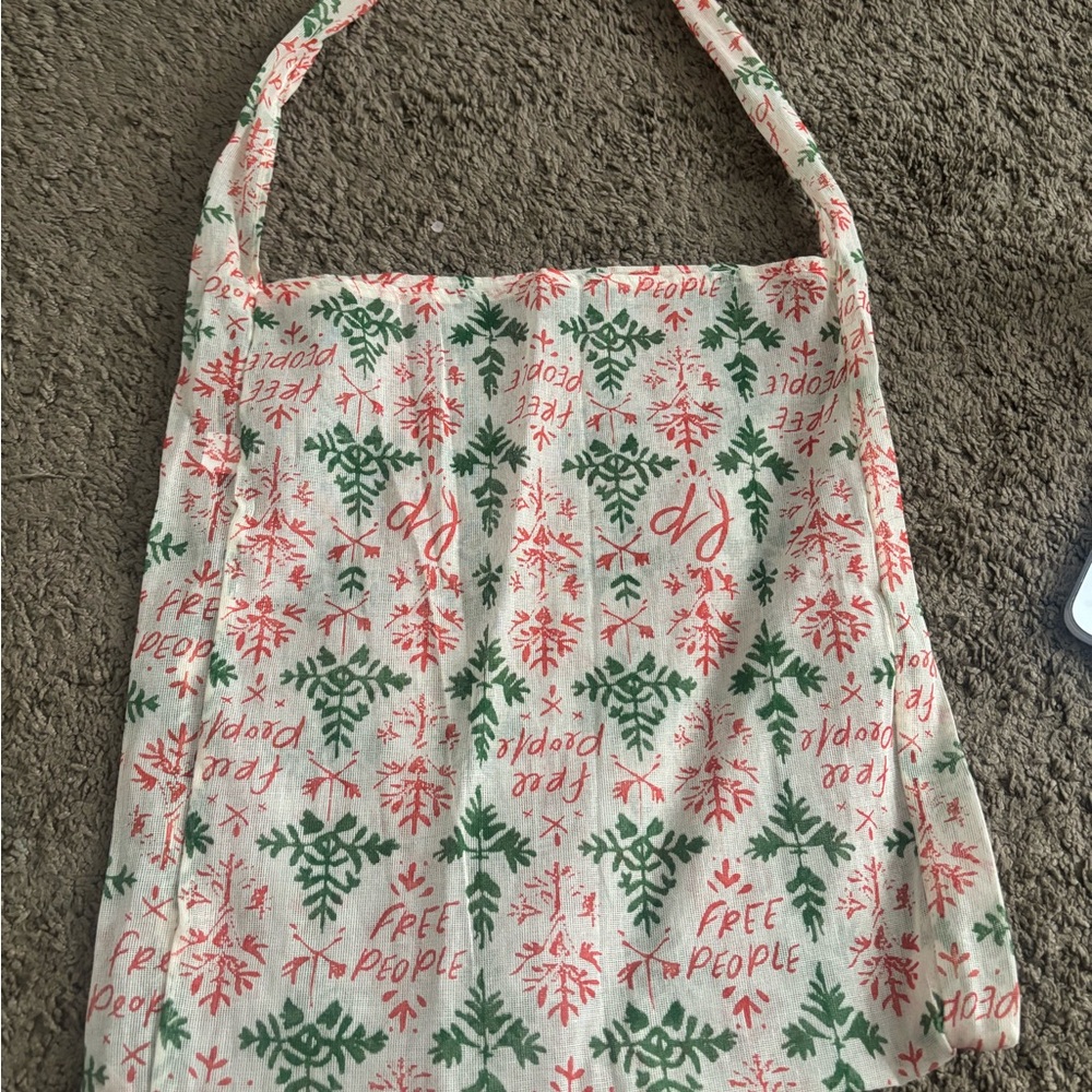 Free People Red and Green Graphic Tote